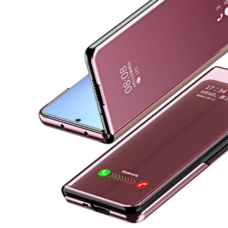 θηκη κινητου Samsung Galaxy Z Fold 4 Θήκη Flip Καθρέφτης Και Διαφάνεια